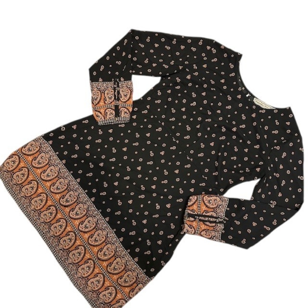 Abercrombie & Fitch Women's Paisley Long Sleeved Keyhole Dress Size Med - Picture 11 of 16